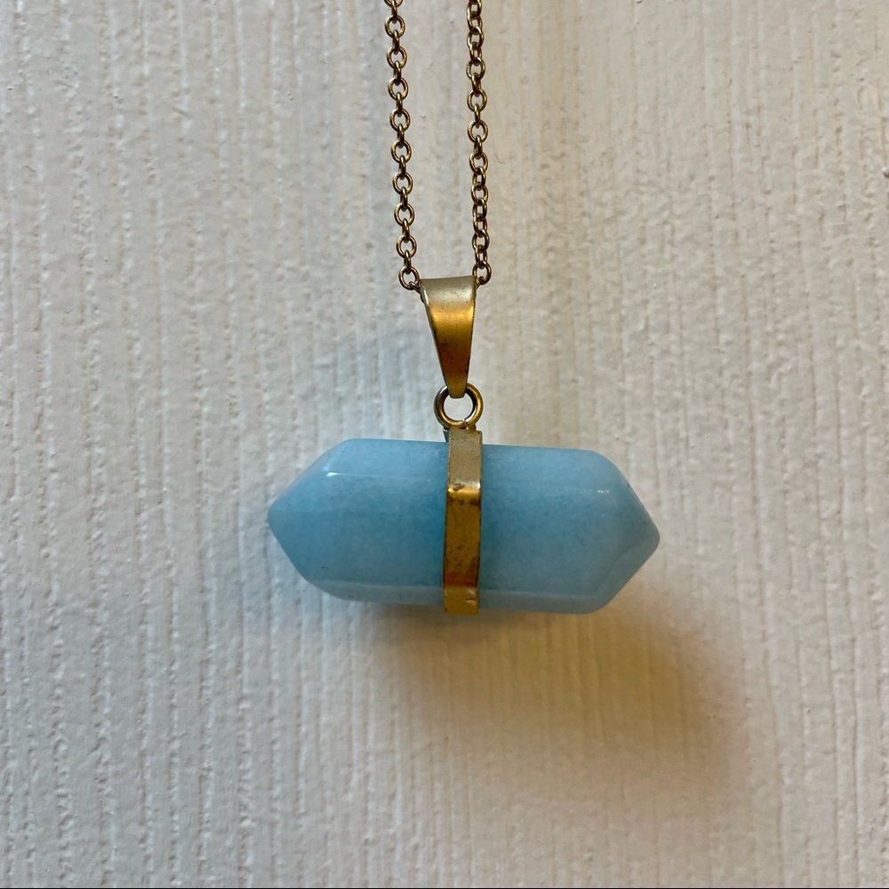Blue and Gold crystal necklace